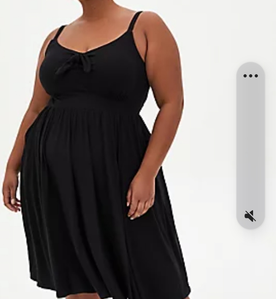 Torrid Black Dress Plus Size Super SoftTie Front Skater